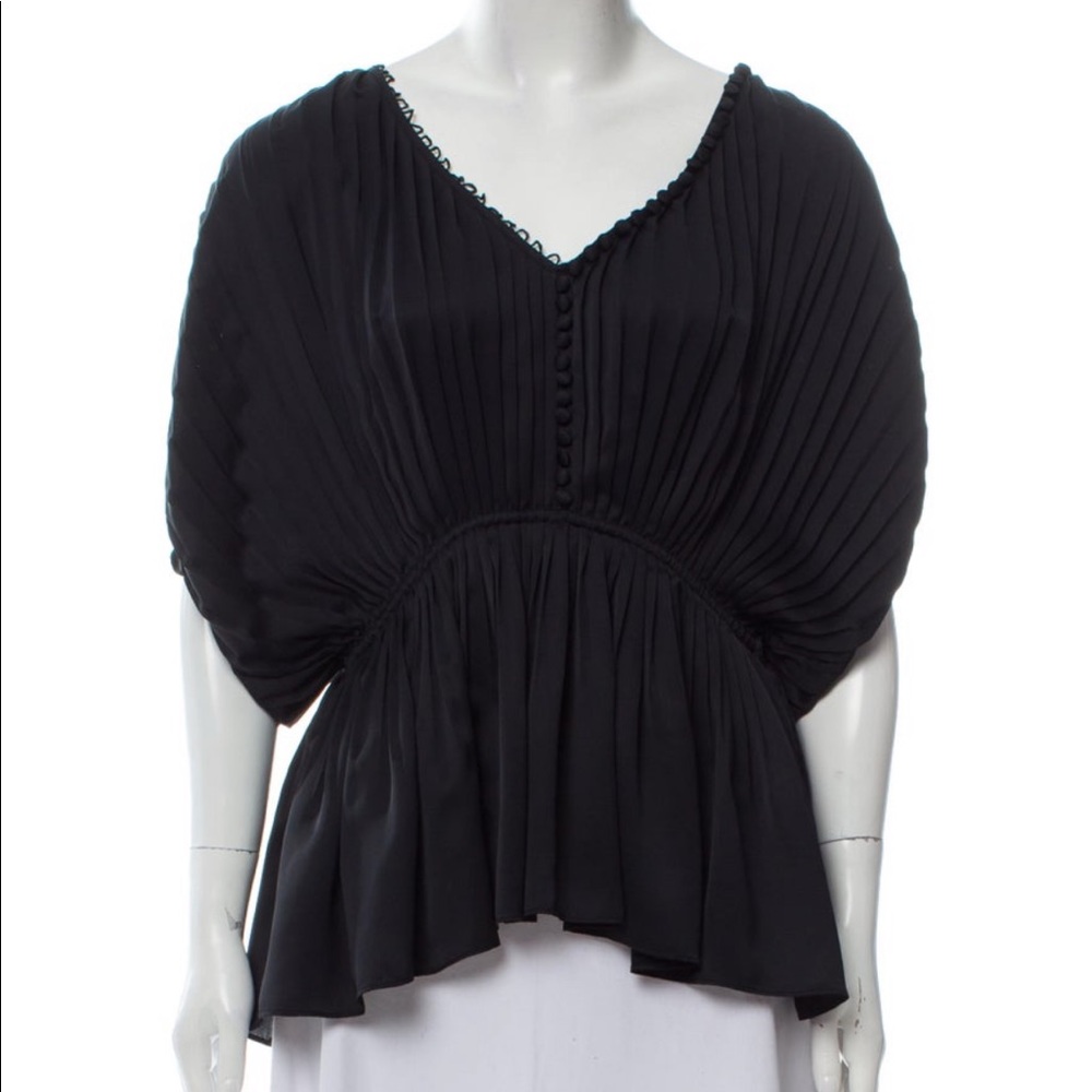 Elizabeth and James silky pleated peplum top